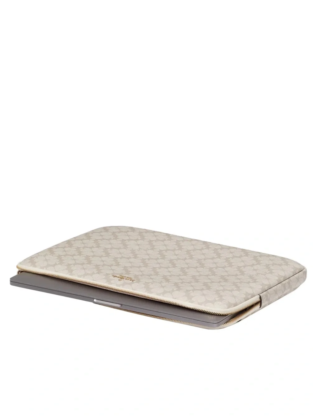 ♠️Kate Spade Flower Universal Laptop Sleeve, Dark Beige NEW NWT